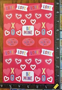 DÍA DE SAN VALENTÍN, CORAZONES ROJOS, XOXO, SÉ MÍO, UNA HOJA HERMOSAS PEGATINAS #XO03 - Imagen 1 de 2