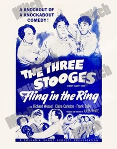 THE 3 STOOGES  FLING IN THE RING 1955 OS MOE LARRY SHEMP  11 X 14  POSTER CARD - Picture 1 of 1