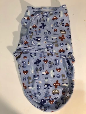 Saco de dormir Summer Swaddleme Swaddle pequeno azul menino carro - Imagem 1 de 3