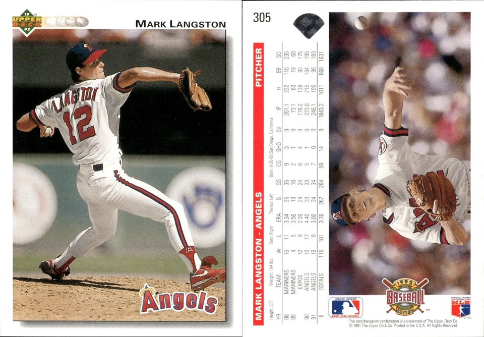 Mark Langston Lot of 18 baseball Cards Anaheim Angels  MLB-595 - Image 1 of 4
