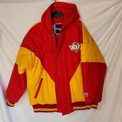 Abrigo, capucha, logotipos vintage grande 7 KANSAS CITY CHIEFS, cremallera completa de nailon Foto 1 de 4