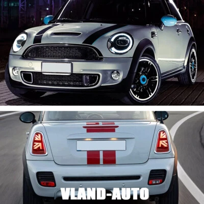 2007-2013 LED Headlights+LED Tail Lights Red Lens For Mini Cooper S R56 R57 4PCS - Image 1 of 4