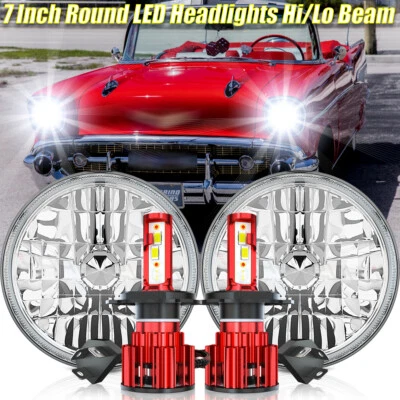 Faros LED redondos de 2 x 7"" para Chevrolet Bel Air 1953-1957/150/210 Impala Ford Foto 1 de 4