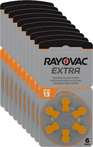 60 x Rayovac Extra Advanced Hearing Aid Batteries 13 13AU-6XEMF 10 Blisters - Picture 1 of 6