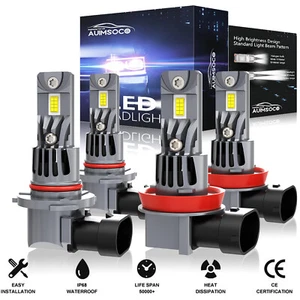 H11 9005 Combo LED Headlight Bulbs High Low Beam Bright White Conversion Kits - Bild 1 von 15