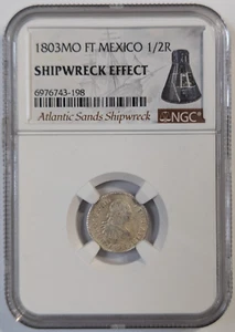 1803 Mexico 1/2 Real Silver Atlantic Sands Shipwreck Coin NGC Genuine Certified - Picture 1 of 3