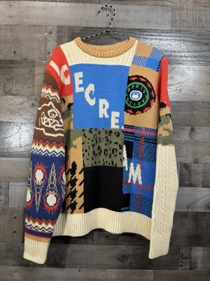 Suéter Ice Cream BBC Stallone Lana Multicolor Patchwork Para Hombre Talla Grande Foto 1 de 4