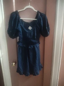 Trixxi Blue Boho Babydoll Dress - Size S, Lightweight & Flowy Casual Dress - Picture 1 of 5