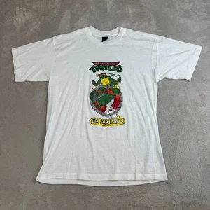 Vintage 90s TMNT Teenage Mutant Ninja Turtles Movie Shirt Mens M White Preowned - Picture 1 of 7