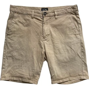 Billabong Surf Tan Brown Casual Shorts Mens Size W32 Pockets Chino Cotton Beige - Picture 1 of 12