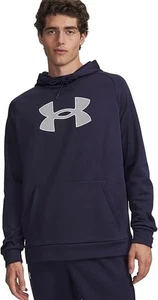Men's Under Armour Navy Blue Fleece Big Logo Hoodie Size XLarge MSRP $60.00 - Picture 1 of 9