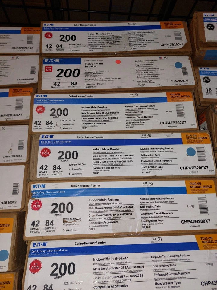 1 CAJA INTERRUPTOR PRINCIPAL EATON 200A CON PROTECTOR CONTRA SOBRETENSIONES/GFCI 42 ESPACIOS 1 FASE INTERIOR Foto 1 de 1