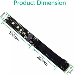 New M.2(NGFF) key M NVMe SSD Extension Cable Extender PCIe 3.0 x4 Full Speed - Afbeelding 1 van 7