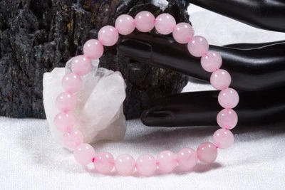 Edelstein Armband aus Rosenquarz | 8mm Kugelarmband - Bild 1 von 2