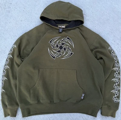 Sudadera con Capucha Y2K Kids XL Silverpoint Bordada Verde y Negra Pullover Foto 1 de 4