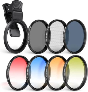 NEEWER 52 mm ND+CPL Filter Set with Mobile Phone Lens Clamp, ND32/Polarising - Picture 1 of 8