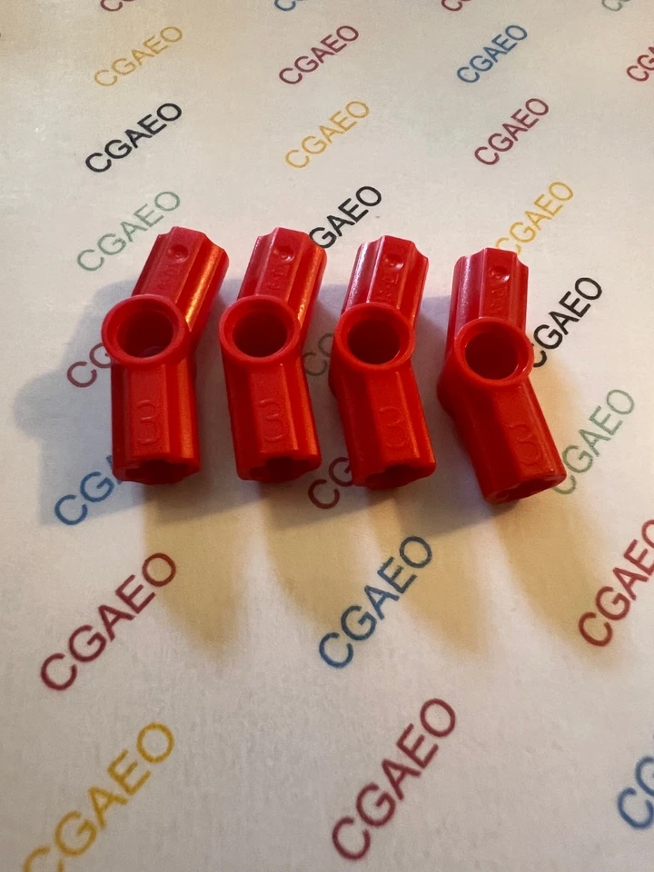 4 x Lego 32016  Technic, Axle and Pin Connector Angled #3 - RED - Photo 1/1