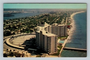 Clearwater Beach FL, Aerial View, Mandalay Shores Bay Vintage Florida Postcard   - Picture 1 of 2