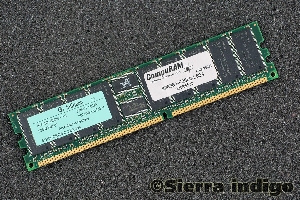 Infineon HYS72D64500HR-7-C PC2100R-20330-M 512MB Server Memory RAM - Image 1 of 1