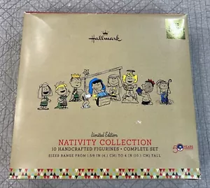 HALLMARK 2015 Limited Edition Peanuts Charlie Brown Nativity 10 Figurines - Picture 1 of 24