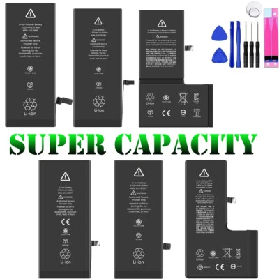 Replacement Battery For iPhone 6 6S 7 Plus 8 X XS XR MAX 11 12 13 Super capacity - Image 1 of 4