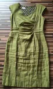 Kaliko Green Linen Dress Sz 8 Jacket Sz 12 Two Piece Suit Wedding Races Outfit - Picture 1 of 12