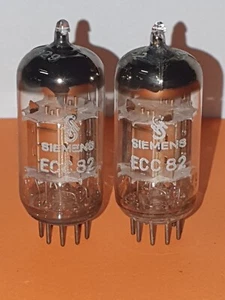 2x Siemens & Halske Röhren Tubes ECC82 / 12AU7 chrom/nickel plates, 2 Post 1962 - Picture 1 of 5