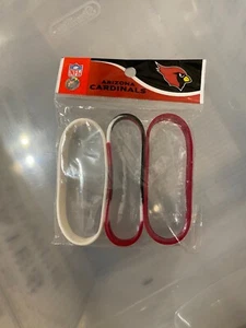 Arizona Cardinals Logo Colors Pack Of 3 Adult Silicone Bracelets Wristbands - Picture 1 of 2