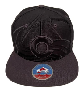 Zephyr NHL Colorado Avalanche RARE "Blackout" Flat Bill SnapBack Hat BRAND NWT - Picture 1 of 5