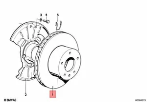 Genuine BMW E24 E28 M5 M6 M635CSi Coupe Sedan Brake Disc Ventilated 34112225007 - Picture 1 of 1