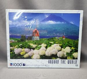 Sure-Lox 1000 Piece Jigsaw Puzzle "Portugal Azores Islands" Windmills -- SEALED