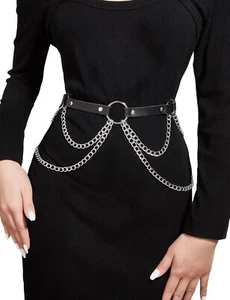 Floerns Womens One Piece Leather Belt Thin Party Dress Cocktail Waist Belt Chain - Picture 1 of 3