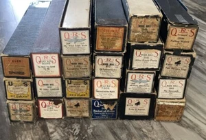 Antique QRS Player Piano Word Rolls Lot of 22 All Original Boxes Labeled As Is - Picture 1 of 17