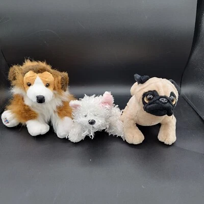 Ganz Webkinz Lot Of 3 Dogs NO CODES - Collie, White Terrier, Pug - Image 1 of 4