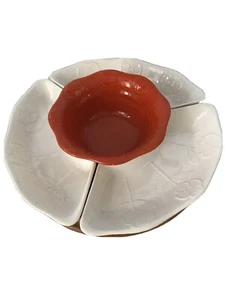 Vintage California Pottery USA 259 Holz Lazy Susan Relish/Servierschalen  - Bild 1 von 10