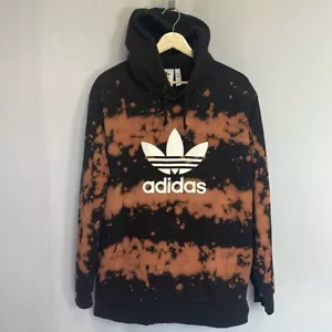 Adidas Unisex Bleached Hoodie Sweatshirt Size XL 2 Size Zip Pockets Thick EUC - Picture 1 of 8
