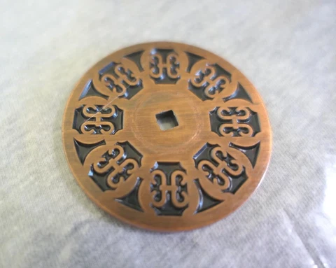JB Antiqued Bronze Brass Art Deco Cabinet Dresser Sideboard Drawer Backplate 2" Cover