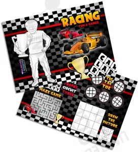 Pack of 12 Racing Cars Fun and Games Activity Sheets Party Bag Books Fillers F1 - Picture 1 of 2
