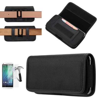 For Nokia HMD Vibe (N159V) Holster Pouch Case with Card Pocket /Tempered Glass - Image 1 of 4