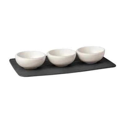 Dip Bowls with Plate Villeroy & Boch New Moon Set - Image 1 of 4