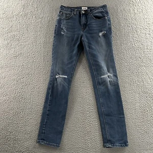 Hudson Girls Pants Blue Size 14 Skinny Distressed Repaired Cotton Blend - Picture 1 of 20