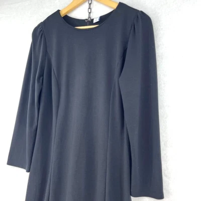 Old Navy Women's Sheath Dress Size Medium Black 3/4 Length Sleeve Zipper Back - Image 1 of 4