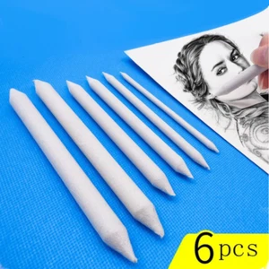 6pz Carta Tortillon Schizzo Arte Disegno Miscelazione Strumento Mabbia Matita Pastello - Foto 1 di 6