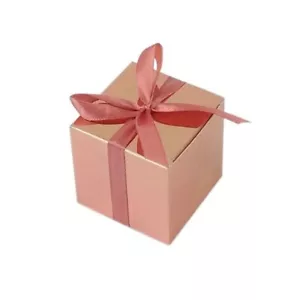 50x Metallic Cubic Rose Gold Favor Boxes Wedding Party Candy Chocolate Gift Box - Picture 1 of 3
