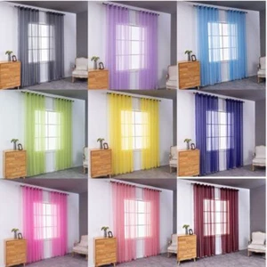 Solid Color Door Window Curtain Durable Soft Gauze Curtain for Bedroom - Picture 1 of 25