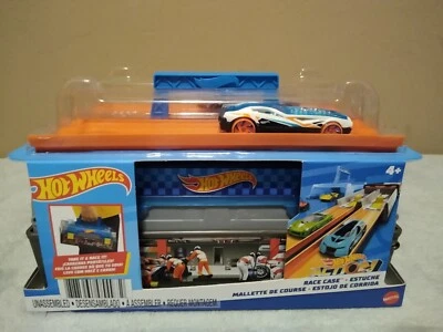 Hot Wheels Race Case Track Set With 2 Cars + Carrying Case ~NEW - Image 1 of 4
