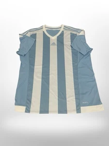 Camiseta Top ADIDAS Hombre Climalite XXL Azul Y Blanco Rayas Poliéster - Imagen 1 de 4