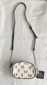 Borsa a tracolla Disney Minnie Mouse bianca con foto Topolino e Minnie nuova con etichetta - Foto 1 di 5