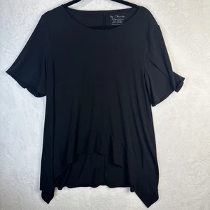 Top túnica negro clásico manga corta Chico’s con manga acampanada talla L (2) - Imagen 1 de 11