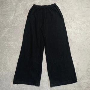 CP Shades Pants Womens XS Black Flax Rayon Wide Leg Elastic Waist Resort Travel - Picture 1 of 7